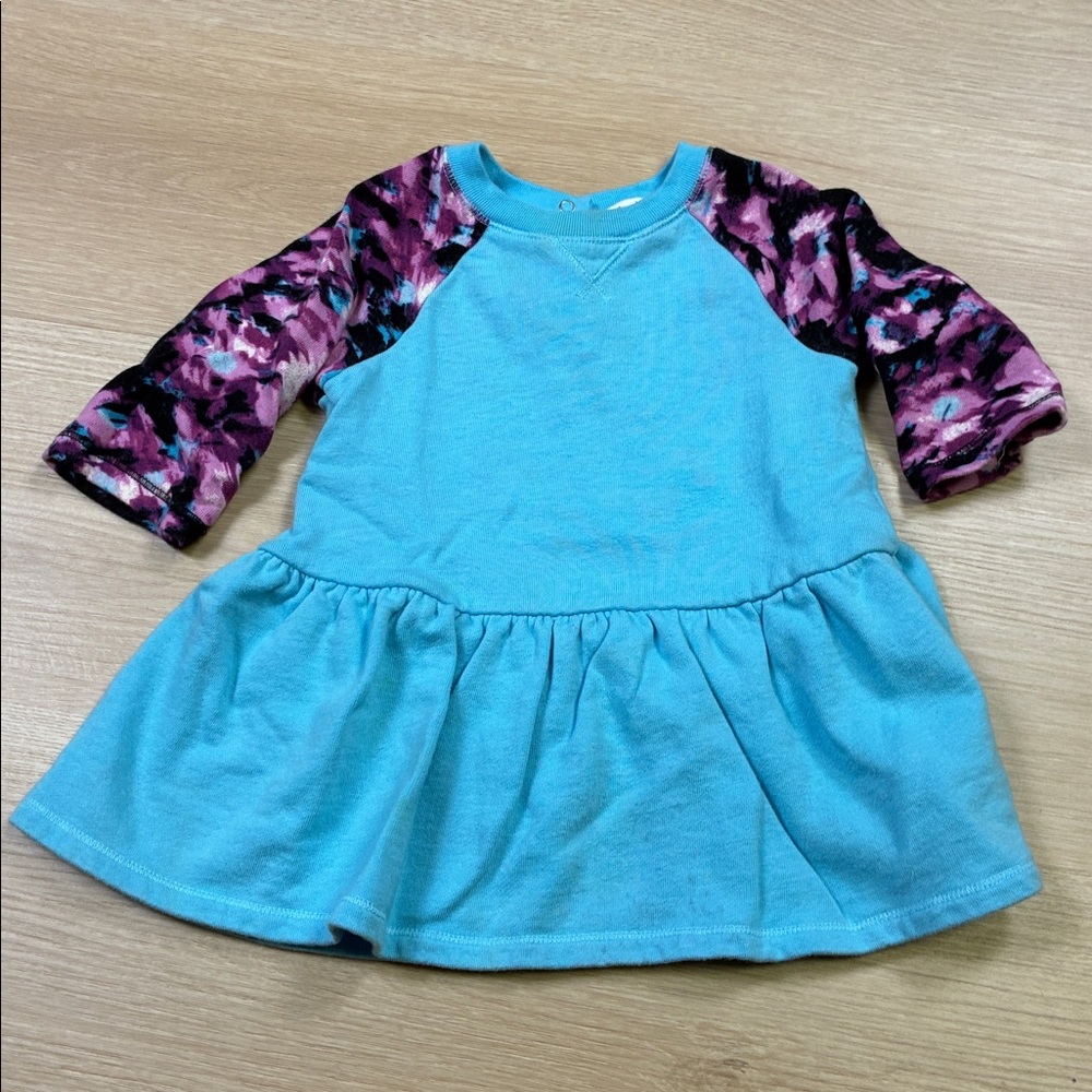 Splendid Blue & Purple Comfy Cotton Dress 12-18m